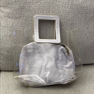 White Croc-Embossed Women's Bag